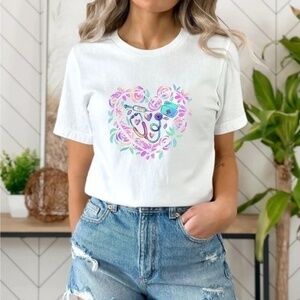 Nurse Floral Graphic T Shirt